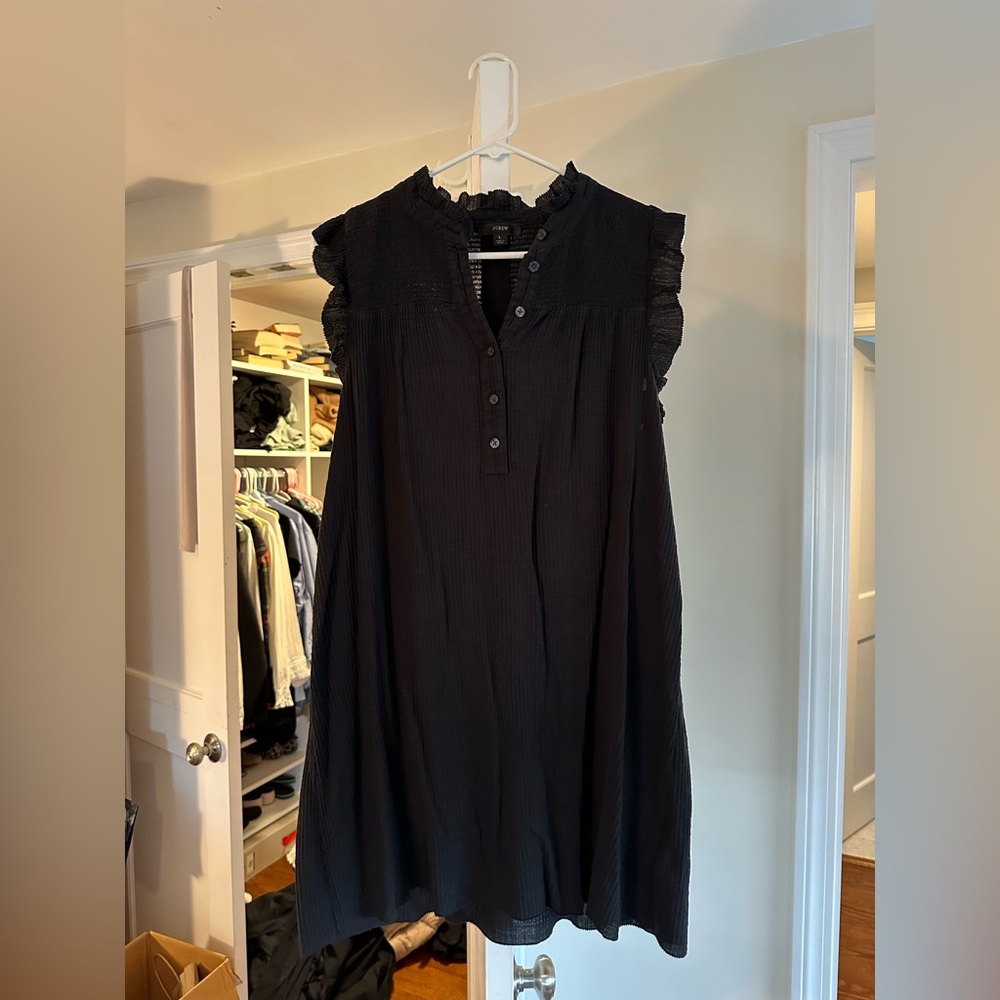 I.Crew black free flowing bottom down dress
